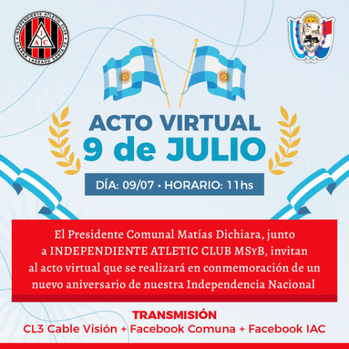 ACTO VIRTUAL: 9 DE JULIO - DÍA DE LA INDEPENDENCIA - 09/07/21