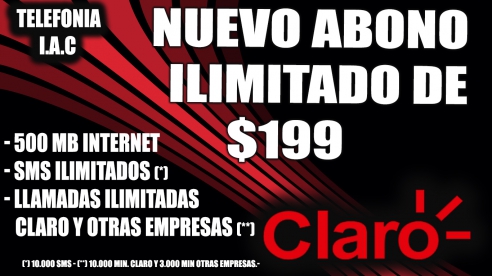 TELEFONIA CELULAR: NUEVO ABONOS ILIMITADOS