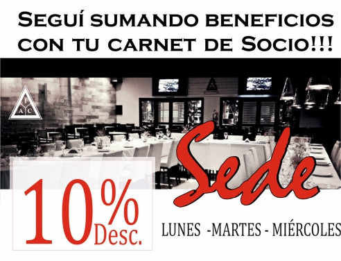 BENEFICIOS CARNET SOCIOS IAC - SEDE SOCIAL