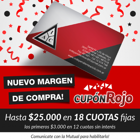 MUTUAL IAC: CUPON ROJO NUEVO MARGEN DE COMPRA - 19/11/2019