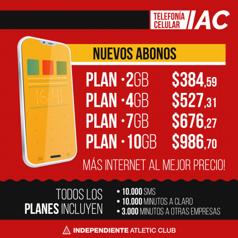 TELEFONIA CELULAR IAC: NUEVOS ABONOS 2019