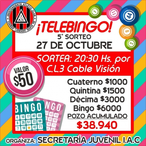 TELEBINGO IAC: QUINTO PROGRAMA DE LA EDICIÓN TRADICIONAL - 27/10/20