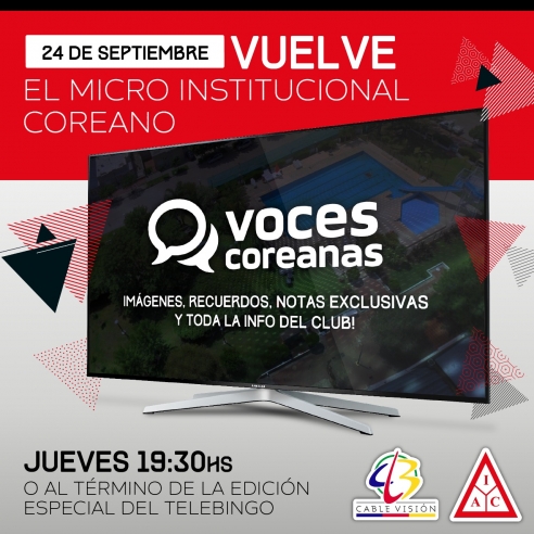 NOTICIAS IAC: ¡VUELVE VOCES COREANAS! - 24/09/20